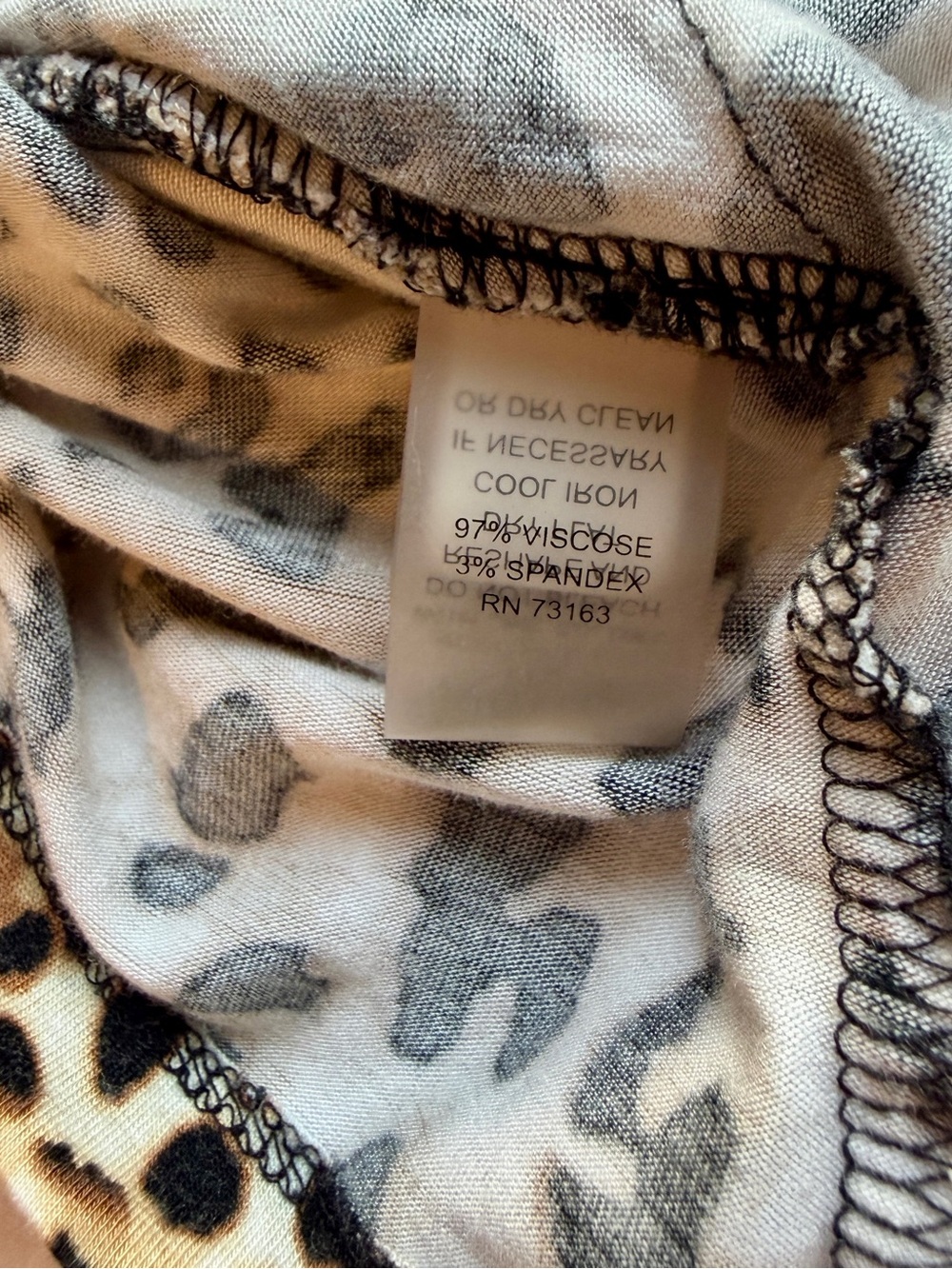 Cable & Gauge Leopard Print Wrap-Style Top in Beige and Black - Picture 7 of 8